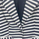 Monteau  Women's Single Button Blazer Striped 3/4 Sleeve black white Medium Photo 10