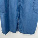 J.Jill  Denim Chambray Midi Shirt Dress Snap Front Sleeveless Pockets Size 3X Photo 5