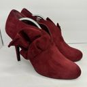 Call it spring  Womens size 9 Vegan Suede Heel Booties Ruffle Shoes Red 4 inch Photo 11