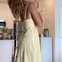 BRETTE MIDI DRESS - LINEN LOOK STRAIGHT NECK STRAPPY FIT AND FLARE DRESS IN LEMON Photo 1