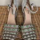 Anthropologie  Faryl Robin Gray Suede Wedges with Jeweled Open Toes Size 8 Photo 2