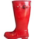 Hunter Original Gloss Rain Boots in Military Red Photo 3