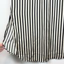 Banana Republic  Factory Cream Black Striped Satin Long Sleeve Maxi Shirt Dress Photo 12