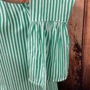 BeachLunchLounge  Women's Size XS Green Striped Bell Sleeve Off Shoulder Blouse Photo 3