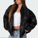 Edikted Black Leather Jacket  Photo 0