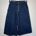 Banana Republic factory dark wash button fly denim culottes size 26/2 Photo 5