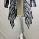 Live and let live  Open Front Asymmetrical hem Gray Striped Cardigan Size Medium Photo 2