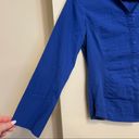 Zac and Rachel  Cobalt Blue Fitted Button Down Blouse Size Medium Photo 2