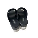 DKNY  Black Leather Platform Slide Sandals Sz 8.5 Photo 3