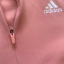 Adidas Training 1/4 zip long sleeve top with three stripe in pink Photo 7