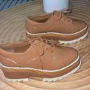 ALDO Chunky platform tan brown patent‎ leather Oxford shoes 6.5  Photo 3