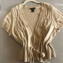 Lane Bryant  Tan waist-length cardigan sweater with tie-string size 14/16 Photo 6