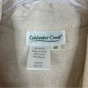 Coldwater Creek  | Beige Linen Blend Collared Short Sleeve Button Up Blouse M Photo 1