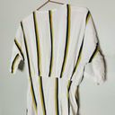 SANCIA Anika White Linen Blend Striped Waist Tie Midi Dress Size Medium Photo 11