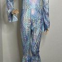 One Piece Iridescent Snakeskin 70s Disco  Jumpsuit Costume Photo 0