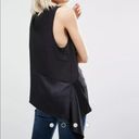 ASOS  Matte & Shine Asymmetric Tank Top Black Womens Size 2 Blouse‎ Photo 2