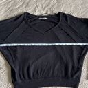 We The Free  V-Neck Pullover Knit Top Oversized Size Small Black Casual Photo 7