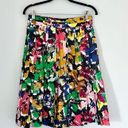 J.Crew  Silk Pleated Brushstroke Print Midi Skirt Photo 0