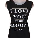 Fifth Sun I love you to the moon and back  shredded back sleeveless tee size L Photo 0