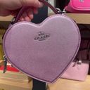 Coach Heart Crossbody Bag in Metalic Crossgrain Leather Lilac CP020 Photo 6