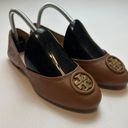 Tory Burch Allie Ballet Flats Elasticized Slip On Travel Brown Leather Womens 8M Photo 2