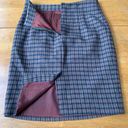 Tofy Wool Brown Plaid Boho Chic Casual Office A Line Midi Skirt, Size 14 Photo 7