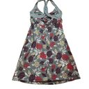 Patagonia  Morning Glory Gray Floral Print Strappy Cross Back Shelf Bra Dress S Photo 7