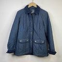 L.L.Bean  Quilted Chambray Equestrian Riding Field Jacket Barn Blue Womens S Photo 0