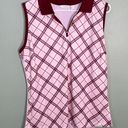 Lady Hagen  Clubhouse Polo Sleeveless Polo Golf Top Plaid Pink NWT Photo 1