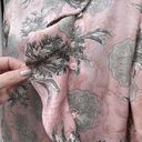 Blossom VTG 90s Floral Satin Button Up Blouse Flower  Detail Pink Women’s 12 Photo 6