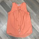 Naked Zebra  Flowy V Neck Sleeveless Blouse Peach Orange Small Photo 9