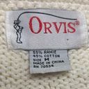 Orvis Vintage  3D Cardigan 90s Embroidered Snowy Town Village Sweater Size Medium Photo 5