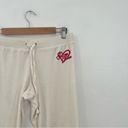 Juicy Couture ivory velour red heart logo jogger style sweatpants size medium Photo 1