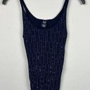 Gap Vintage  Navy Beaded And Sequin Knit Tank Top Medium Stretchy, Strappy Photo 0