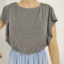 The Loft "" GRAY & LIGHT BLUE SATIN SKIRT SURPLICE BACK BLOUSON DRESS SZE: XS NWT $80 Photo 3