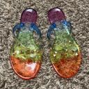 Wild Diva Rainbow Studded Jelly Sandals Photo 4