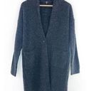 Uniqlo  100% Wool Longline Cardigan Sweater XS Ribbed Dark Heather Gray Oversized Photo 0