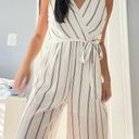 Nordstrom White / Black Striped Jumpsuit Photo 1