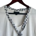 Jason Wu  Women Top V-Neck Short Sleeve Pattern Tie Collar Pullover M White Photo 3