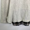 Hem & Thread  Cream Plaid Long Sleeve 100% Cotton Shirt Women's Size Small S Photo 2