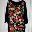 Lane Bryant  Navy Floral 3/4 Sleeve Top Stretchy Longline Size 22/24 Photo 0