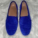 Joie  Huxley Royal Blue Croc Print Suede Slip on sneakers/loafers Photo 0