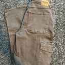 Ultra High Waist Dad Cargo Jeans Tan Size 28 Photo 6