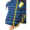 Denim & Co QVC . Ladies Blue Plaid Fleece Lined W/Faux Leather Trim Siz 3XL NWT Photo 2