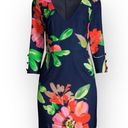 Trina Turk new  ❀ Picturesque Bright Floral Print Sheath Mini Dress ❀ Navy ❀ 2 Photo 2