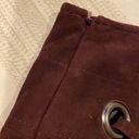 Parker  Burgundy Milos Loop Ring Suede Skirt Photo 7