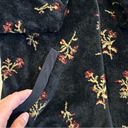 Black Diamond VTG  Sherpa Fleece Botanical Floral Print Jacket Black Size Small Photo 6