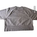 Nike Sweatshirt Women Small Gray Pull Over Crew Neck Sweater Embossed Crop Top Photo 5