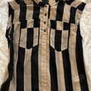 I Love H81 Tan And black Striped Sleeveless Top Photo 0