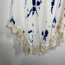 Vintage Havana  Ivory White Blue Tie Dye Crochet Flag Tank Top Women's Size Small Photo 3